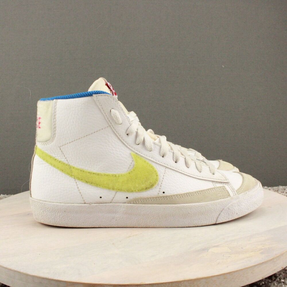 Nike Blazer Mid 77 Jumbo Sneakers Youth 6.5 White Yellow Blue Retro High Top